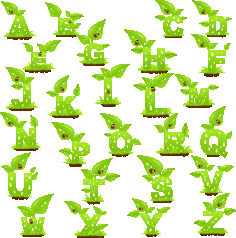 English Alphabet In Form Of Plants Free CDR Vectors Art