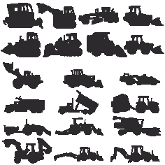 Silhouettes Of Construction Machinery Free CDR Vectors Art