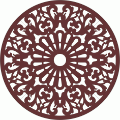 Laser Cut Privacy Partition Round Lattice Pattern Free DXF File