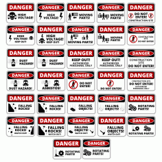 Danger sticker Free CDR Vectors Art