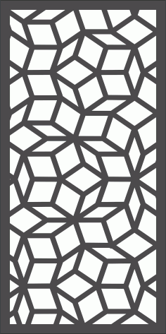 Laser Cut Modern Privacy Partition Indoor Panels Room Divider Lattice Seamless Pattern Free DXF File