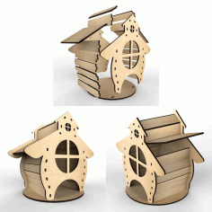 Tea House Hut Vector Layout For Laser Cutting Free CDR Vectors Art