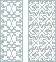 Room Divider Seamless Floral Lattice Stencil Panels Set Free DXF File