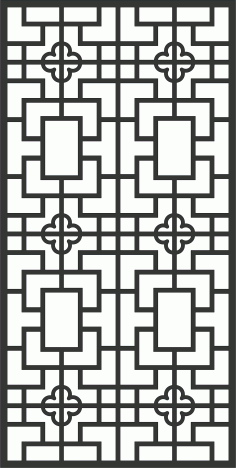 Laser Cut Drawing Room Floral Lattice Stencil Seamless Panel Free DXF File
