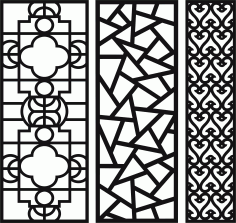 Laser Cut Decorative Privacy Partition Screen Triangle Glider And Gooseneck Free CDR Vectors Art