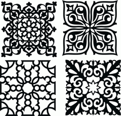 Decor Seamless Separator Floral Lattice Stencil Designs Collection Free DXF File