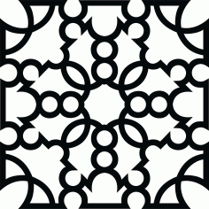 Laser Cut Drawing Room Floral Lattice Stencil Separator Seamless Design Free DXF File