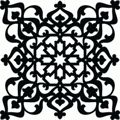 Laser Cut Drawing Room Floral Lattice Stencil Separator Seamless Panel Free DXF File