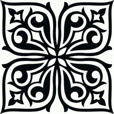 Laser Cut Drawing Room Floral Lattice Stencil Separator Seamless Free DXF File