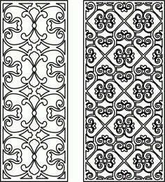 Panel Room Divider Seamless Floral Lattice Stencil Set Free DXF File