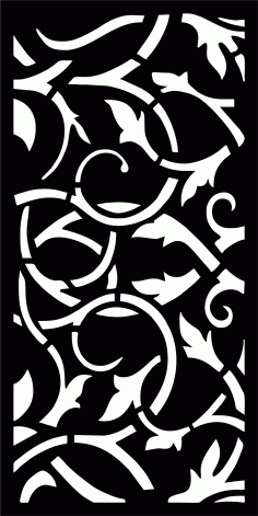 Panels Room Divider Floral Lattice Stencil Seamless Free DXF File