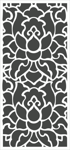 Panels Room Divider Seamless Floral Lattice Stencil Pattern Free DXF File