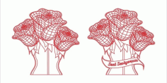 3d Illusion Flower For Laser Cut Free CDR Vectors Art