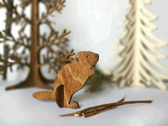 Beaver Wooden Animal Template Free CDR Vectors Art