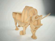 Laser Cut Bull Wooden Puzzle Free CDR Vectors Art