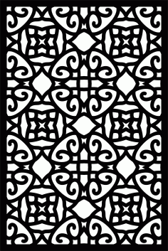 Decorative Privacy Partition Indoor Panels Floral Lattice Stencil Room Divider Seamless Design Pattern Free DXF File