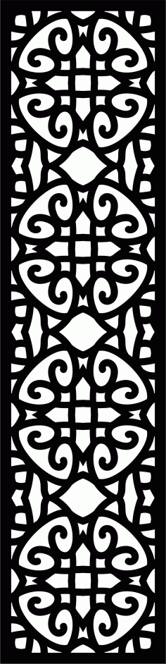 Decorative Privacy Partition Indoor Panels Room Divider Floral Lattice Stencil Pattern Free DXF File