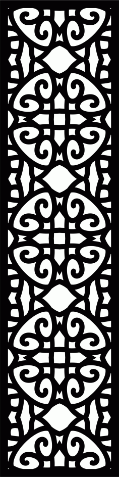 Panel Floral Lattice Stencil Room Divider Seamless Design Free DXF File