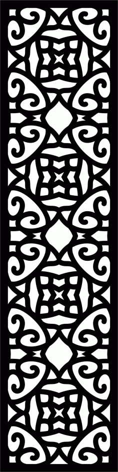 Panel Room Divider Seamless Floral Lattice Stencil Pattern Free DXF File