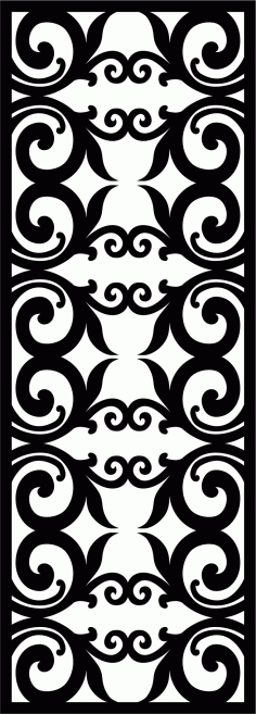 Modern Privacy Partition Indoor Panel Floral Lattice Stencil Free DXF File