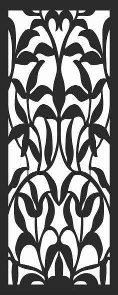 Modern Privacy Partition Indoor Panels Room Divider Floral Lattice Stencil Seamless Pattern Free DXF File