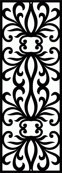 Modern Privacy Partition Room Divider Floral Lattice Stencil Seamless Free DXF File