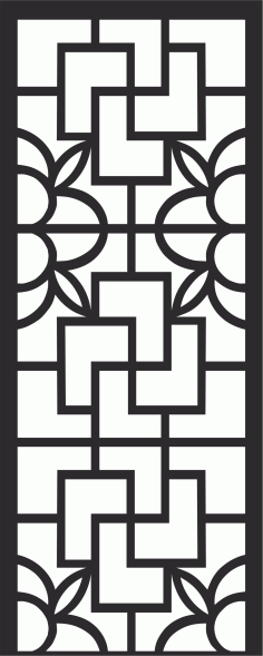 Modern Room Floral Lattice Stencil Dividers Panel Free DXF File