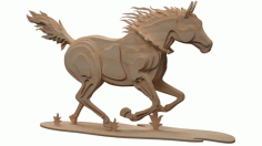 Laser Cut Wooden Horse Free CDR Vectors Art