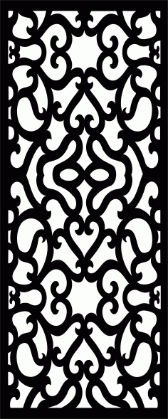 Laser Cut Privacy Partition Indoor Panels Floral Lattice Stencil Room Divider Seamless Design Pattern Free DXF File