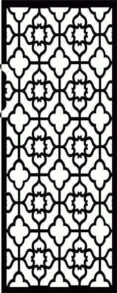 Laser Cut Privacy Partition Indoor Panels Floral Lattice Stencil Room Divider Seamless Design Free DXF File