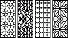 Laser Cut Window Floral Lattice Stencil Circular Panels Set Free DXF File
