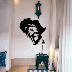 African Lion Wall Decor Laser Cut Free DXF File