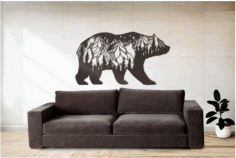 Bear Wall Art Decor Free DXF File