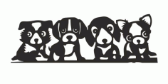 Dogs Silhouette Laser Cut Free DXF File