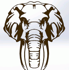 Laser Cut Engraved Decor Elephant Free DXF File