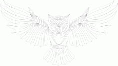 Owl Ornament For Laser Cut EPS Vector