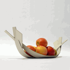 Drakkar Fruit Bowl By Geoffroy Lhoest For Laser Cut EPS Vector