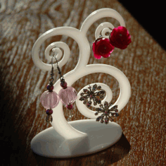 Small Swirl Jewelry Stand Layout For Laser Cut EPS Vector