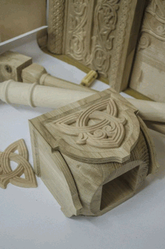 Column Wood Carving For Laser Cut Free CDR Vectors Art