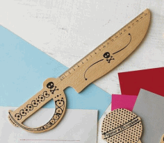 Knife Shaped Wooden Ruler For Laser Cut Free CDR Vectors Art