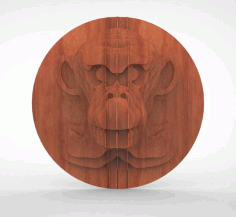 Laser Cut Wooden Monkeys Head Free CDR Vectors Art