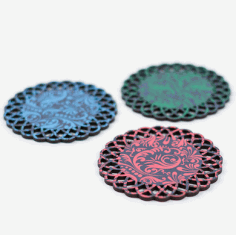 Coasters X 4 For Laser Cut EPS Vector
