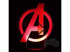 Laser Cut Avengers Logo Led Lamp Plate EPS Vector