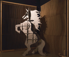 Laser Cut Horse Shelf Wooden Roaring Horse Free CDR Vectors Art
