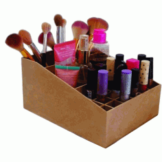 Laser Cut Makeup Organizer Desktop Cosmetics Storage Box Free CDR Vectors Art