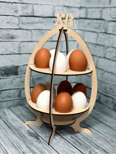 Laser Cut Easter Egg Display Stand Easter Table Decor Free CDR Vectors Art