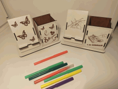 Laser Cut Pen Pencil Holder With Phone Stand Free CDR Vectors Art