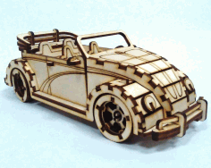 Laser Cut Volkswagen Beetle Convertible Toy Car Free CDR Vectors Art
