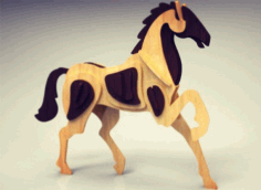 Laser Cut Wooden Toy Horse Free CDR Vectors Art