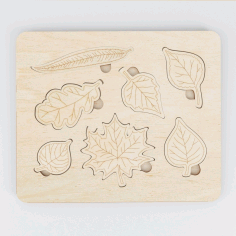 Montessori Leaf Puzzle Wooden Learning Toys For Kids For Laser Cut Free CDR Vectors Art